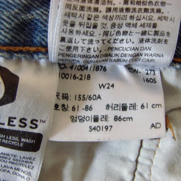 Vintage Levi's 501 Denim Jean Cutoff Shorts Distressed Frayed Raw Hem Light 24 - Picture 3 of 15